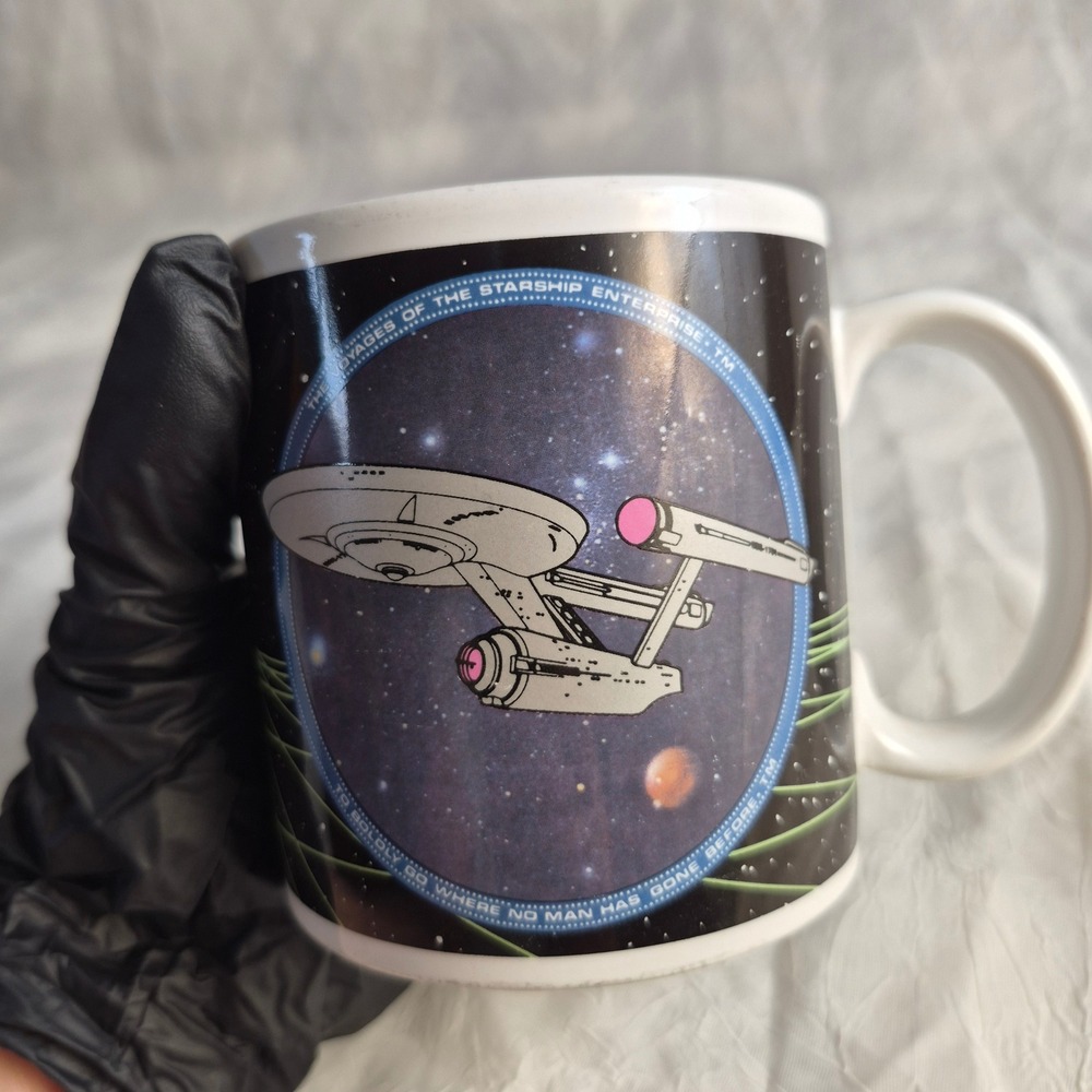Vintage 1991 Star Trek Starship Enterprise Coffee Mug Susie Morton Hamilton Gift